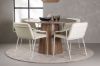 Imagine Masa de dining rotunda Lanzo φ120 - Natural / Natural MDF + Scaun de dining Tvist - Bej / Bej PU _4