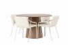 Imagine Masa de dining rotunda Lanzo φ120 - Natural / Natural MDF + Scaun de dining Tvist - Bej / Bej PU _4