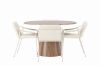 Imagine Masa de dining rotunda Lanzo φ120 - Natural / Natural MDF + Scaun de dining Tvist - Bej / Bej PU _4