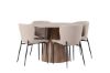 Imagine Masa de dining Lanzo φ120 - Natural / Natural MDF + Scaun de dining Modesto - Bej / Beige Boucle _4