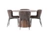 Imagine Masa de Dining Lanzo φ120 - Natural / MDF Natural + Scaun de Dining Modesto - Gri / Boucle Negru Fumuriu _4