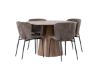 Imagine Masa de Dining Lanzo φ120 - Natural / MDF Natural + Scaun de Dining Modesto - Gri / Boucle Negru Fumuriu _4