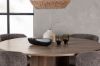 Imagine Masa de Dining Lanzo φ120 - Natural / MDF Natural + Scaun de Dining Modesto - Gri / Boucle Negru Fumuriu _4