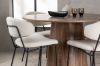 Imagine Masa de dining Lanzo φ120 - Natural / MDF natural + Scaun de dining Chico - Negru / Boucle alb - 4