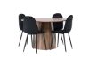 Imagine Masa de Dining Lanzo φ120 - Natural / Natural MDF + Scaun de Dining Polar - Picioare Negre / Catifea Neagra _4