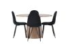 Imagine Masa de Dining Lanzo φ120 - Natural / Natural MDF + Scaun de Dining Polar - Picioare Negre / Catifea Neagra _4