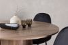 Imagine Masa de Dining Lanzo φ120 - Natural / Natural MDF + Scaun de Dining Polar - Picioare Negre / Catifea Neagra _4