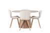 Imagine Masa de dining Lanzo φ120 - Natural / MDF Natural + 4 scaune de dining Lilja - Oaklook / Material Bej