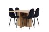 Imagine Masa de dining Leo 100*75 - aspect de stejar / MDF aspect de stejar + Scaun de dining Polar - picioare negre / catifea neagră _4