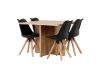 Imagine Masa de dining Leo 100*75 - Aspect de stejar / MDF aspect de stejar + Scaun de dining Zeno - Aspect de lemn natural / Negru PP _4