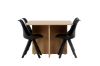 Imagine Masa de dining Leo 100*75 - Aspect de stejar / MDF stejar + Scaun de dining Zeno - Negru / PP negru _4