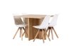 Imagine Masa de dining Leo 100*75 - Aspect de stejar / MDF stejar + Scaun de dining Zeno - Aspect de lemn natural / Polipropilenă albă _4