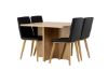 Imagine Masa de dining Leo 100*75 - Aspect de stejar / MDF stejar +Scaun de dining Today - Natur / PU Negru _4