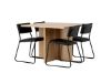 Imagine Masa de dining Leo 100*75 - Oaklook / Oaklook MDF + Scaun Kenth - Negru / Piele sintetic neagră _4