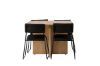 Imagine Masa de dining Leo 100*75 - Oaklook / Oaklook MDF + Scaun Kenth - Negru / Piele sintetic neagră _4