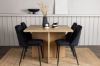 Imagine Masa de dining Leo 100*75 - Aspect de stejar / MDF aspect stejar + Scaun de dining Night - Negru / Catifea neagra _4