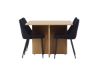 Imagine Masa de dining Leo 100*75 - Aspect de stejar / MDF aspect stejar + Scaun de dining Night - Negru / Catifea neagra _4