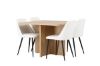 Imagine Leo Dining Table 100*75 - Oaklook / Oaklook MDF +Night Dining Chair - Black / White PU _4