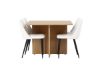 Imagine Leo Dining Table 100*75 - Oaklook / Oaklook MDF +Night Dining Chair - Black / White PU _4