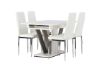 Imagine Disa Dining Table 120/160*80 - White / Grey MDF +Pastill Dining Chair - Silver / White PU _4