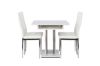 Imagine Disa Dining Table 120/160*80 - White / Grey MDF +Pastill Dining Chair - Silver / White PU _4