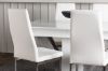 Imagine Disa Dining Table 120/160*80 - White / Grey MDF +Pastill Dining Chair - Silver / White PU _4