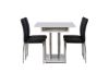 Imagine Masa de dining Disa 120/160*80 - Alb / Gri MDF + Scaun de dining Lily - Picior cromat / Piele neagră PU _ 4