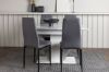 Imagine Disa Dining Table 120/160*80 - White / Grey MDF +Petra Dining Chair - Black / Dark grey Fabric _4