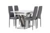 Imagine Disa Dining Table 120/160*80 - White / Grey MDF +Petra Dining Chair - Black / Dark grey Fabric _4