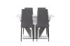 Imagine Disa Dining Table 120/160*80 - White / Grey MDF +Petra Dining Chair - Black / Dark grey Fabric _4