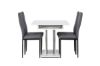 Imagine Disa Dining Table 120/160*80 - White / Grey MDF +Petra Dining Chair - Black / Dark grey Fabric _4