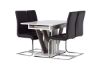 Imagine Disa Dining Table 120/160*80 - White / Grey MDF +Tempo Dining Chair - Chromed leg / Black PU _4