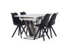 Imagine Disa Dining Table 120/160*80 - White / Grey MDF +Zeno Dining Chair - Black / Black PP _4