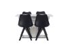 Imagine Disa Dining Table 120/160*80 - White / Grey MDF +Zeno Dining Chair - Black / Black PP _4