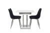 Imagine Masa de dining Disa 120/160 * 80 - Alb / Gri MDF + Scaun de dining Polar - Catifea neagra / Crom _4