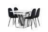 Imagine Masa de dining Disa 120/160*80 - Alb / Gri MDF + Scaun de dining Polar - Picioare Negre / Catifea Neagră _4