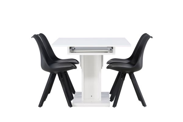 Imagine Vă rugăm să traduceți complet Pluto Dining Table 120/160*90- Alb / MDF Sticlă +Zeno Dining Chair - Negru / Negru PP_4