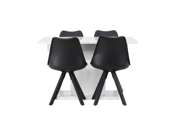 Imagine Vă rugăm să traduceți complet Pluto Dining Table 120/160*90- Alb / MDF Sticlă +Zeno Dining Chair - Negru / Negru PP_4