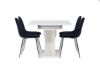 Imagine Masa de dining Pluto 120/160*90- Alb / MDF sticla + Scaun de dining Polar - Velvet negru / Crom _4