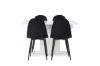 Imagine Masa de dining Pluto 120/160*90 - Alb / MDF Sticla + Scaun de dining Polar - Picioare negre / Catifea neagra _4