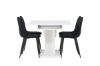 Imagine Masa de dining Pluto 120/160*90 - Alb / MDF Sticla + Scaun de dining Polar - Picioare negre / Catifea neagra _4