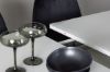 Imagine Masa de dining Pluto 120/160*90 - Alb / MDF Sticla + Scaun de dining Polar - Picioare negre / Catifea neagra _4