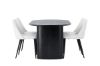 Imagine Masa de dining Isolde 180*75 - Negru / MDF Negru + Scaun de dining Night - Negru / White PU _ 4