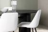 Imagine Masa de dining Isolde 180*75 - Negru / MDF Negru + Scaun de dining Night - Negru / White PU _ 4