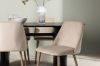 Imagine Masa de Dining Isolde 180*75 - Negru / MDF Negru + Scaun de Dining Night - Nuc întunecat / Mocca / Material maro _4