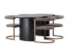 Imagine Masa de dining Isolde 180*75 - Negru / MDF negru + Scaun de dining Morning - Negru / Boucle negru _4