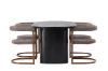 Imagine Masa de dining Isolde 180*75 - Negru / MDF negru + Scaun de dining Morning - Negru / Boucle negru _4