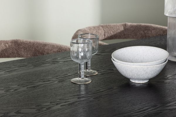 Imagine Masa de dining Isolde 180*75 - Negru / MDF negru + Scaun de dining Morning - Negru / Boucle negru _4