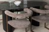 Imagine Masa de dining Isolde 180*75 - Negru / MDF negru + Scaun de dining Morning - Negru / Boucle negru _4