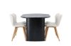 Imagine Masa de dining Isolde 180*75 - Negru / MDF negru + Scaun de dining Lilja - Aspect de stejar / Material bej _4